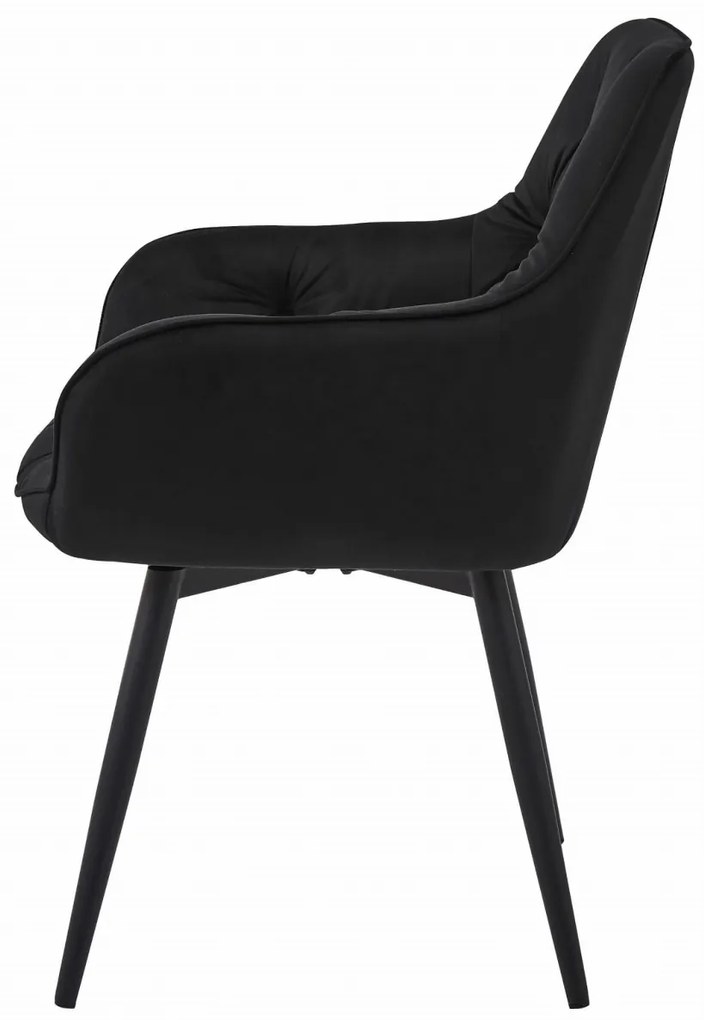 Obrotowe krzesło jadalniane JORK360 VELVET, czarne