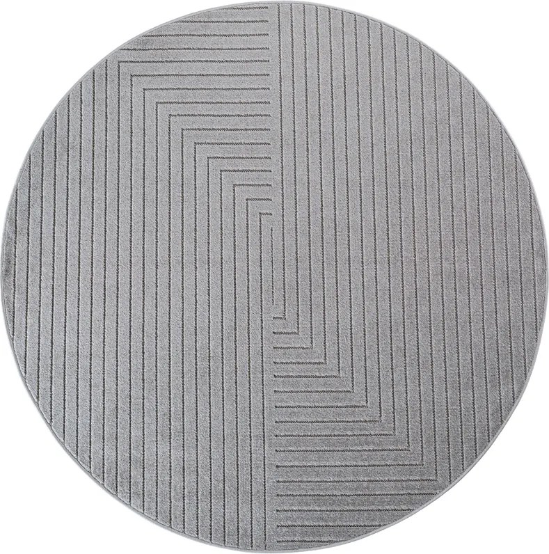 Dywan uniwersalny Nova 3D Geometria szary koło 160 cm x 160 cm