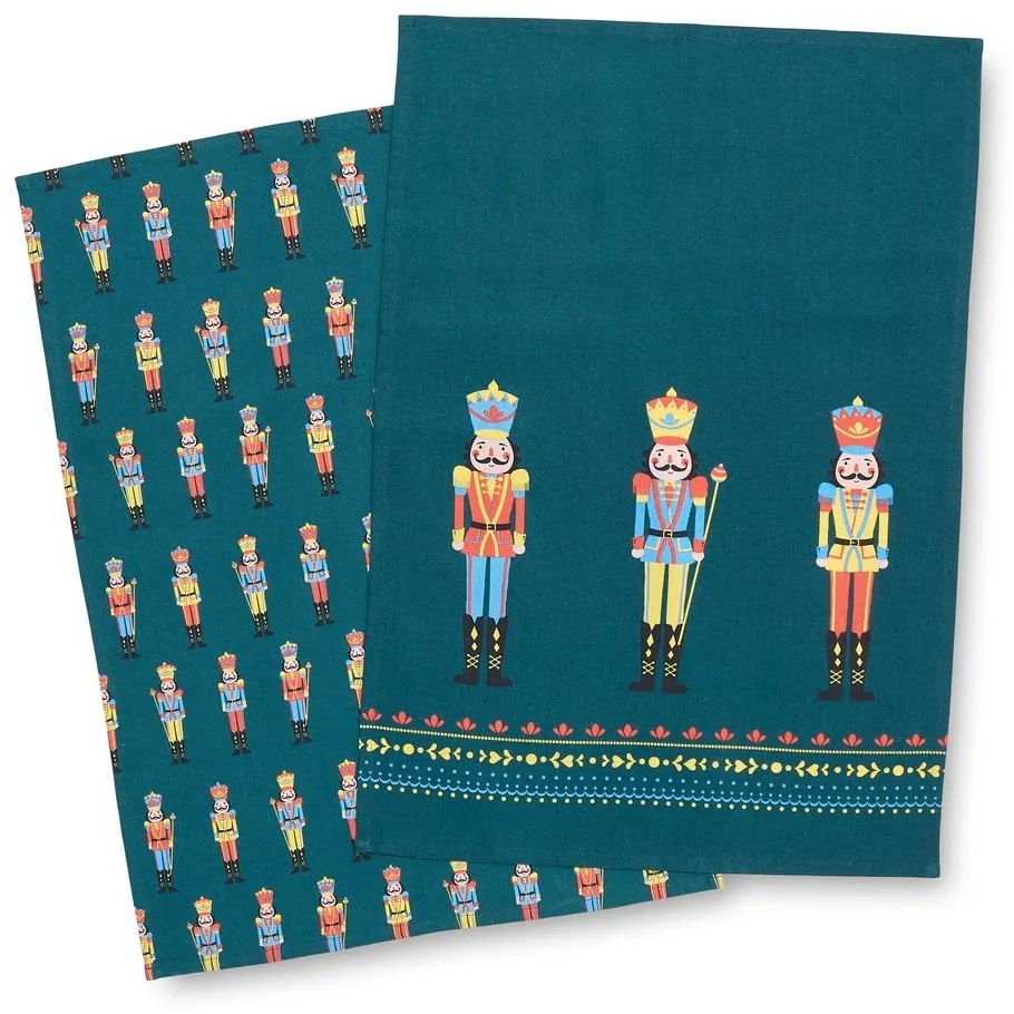 Bawełniane ścierki ze świątecznym motywem zestaw 4 szt. 50x70 cm Nutcracker – Catherine Lansfield