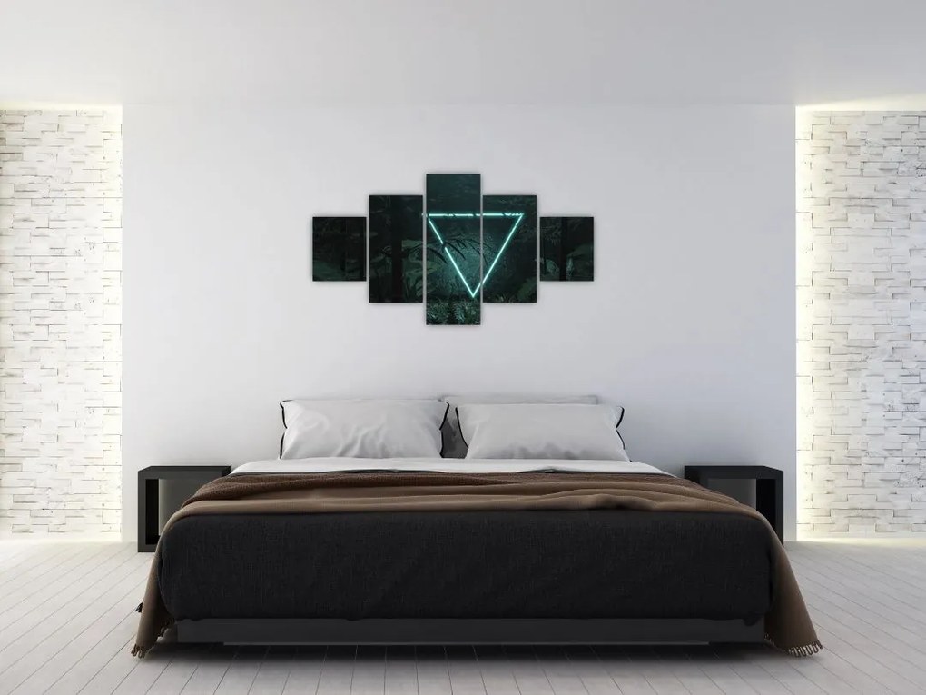Obraz - Neonowy trójkąt w dżungli (125x70 cm)