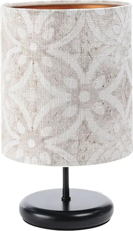 Czarna lampa stołowa z tkaninowym abażurem - 5X S364 B6-C49