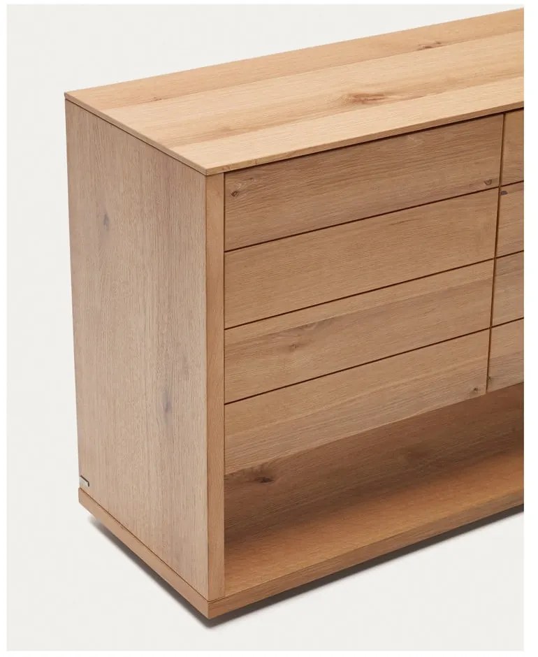Niska komoda w dekorze dębu 200x74 cm Alguema – Kave Home