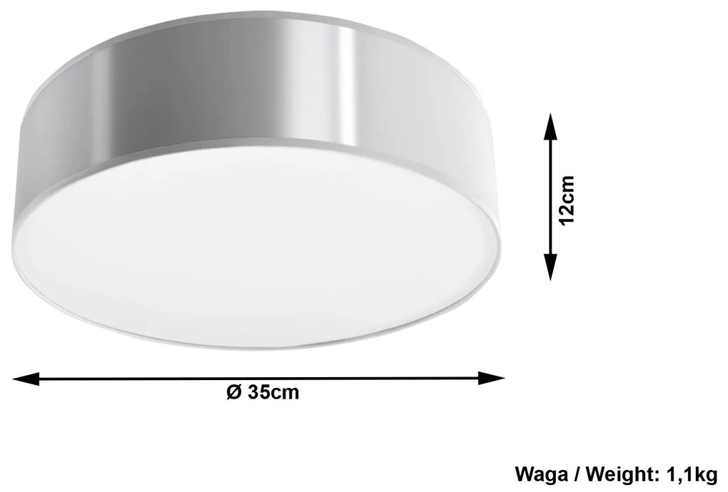 Okrągły plafon LED E778-Vati - szary