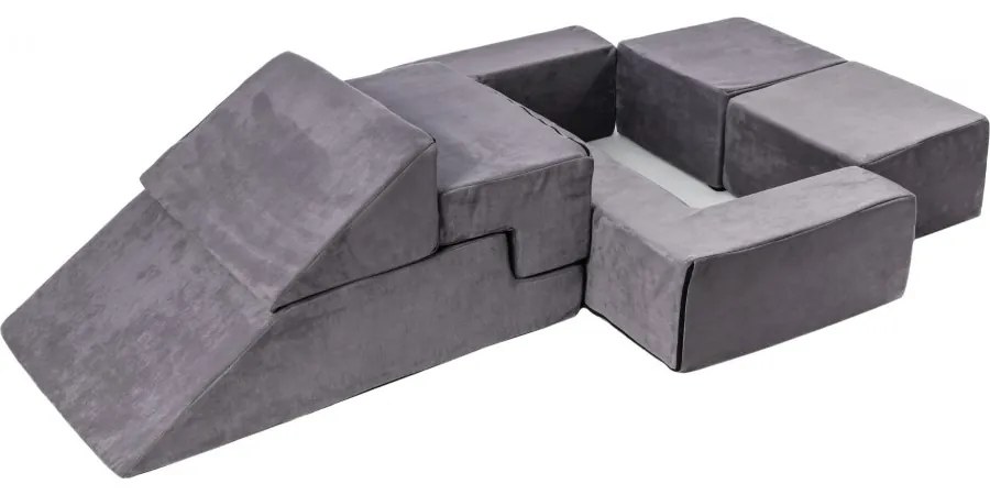 Velvet bricks set multifunkcyjny plac zabaw dla dzieci, szary - meowbaby®