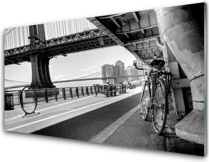 Panel Szklany do Kuchni Rowerowy Szlak nad Mostem