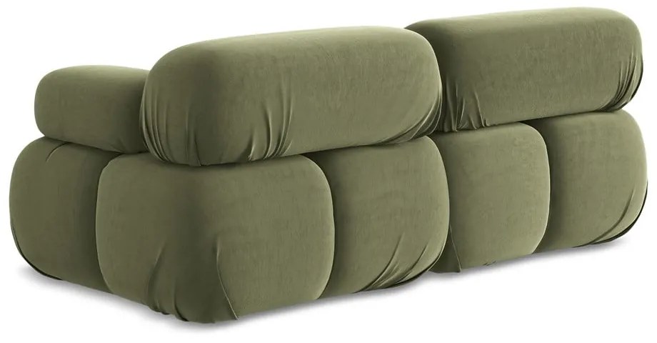 Jasnozielona aksamitna sofa modułowa 190 cm Lokua – Makamii