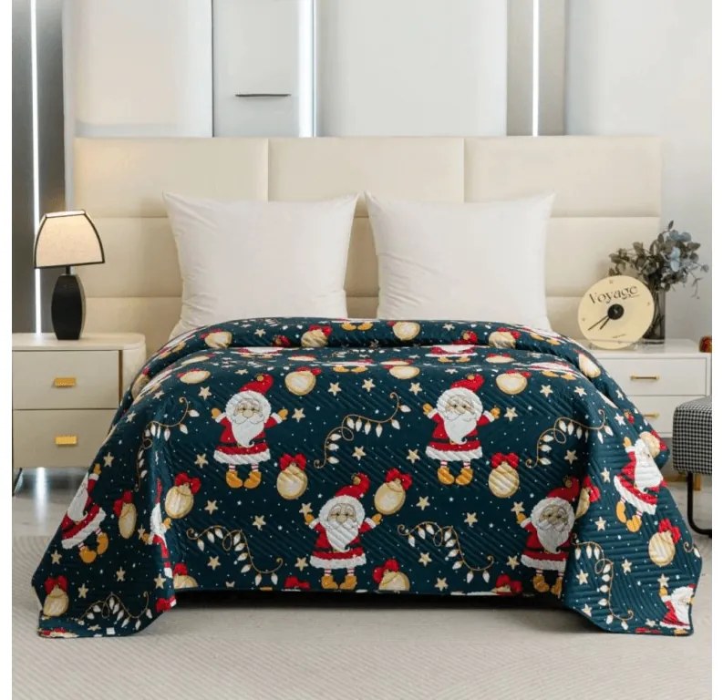 Narzuta na łóżko SANTA, niebieska Rozmiar: 220 x 240 cm