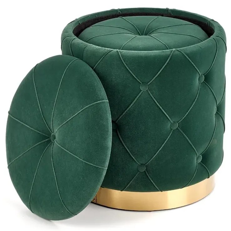 Zestaw puf POLLY VELVET ciemno zielony  HALMAR
