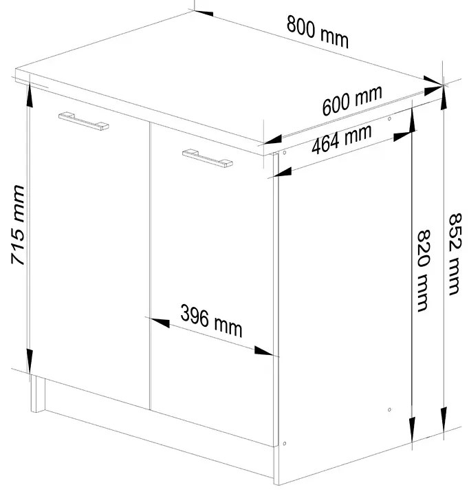 Dolna szafka kuchenna w kolorze cappuccino F4-D66