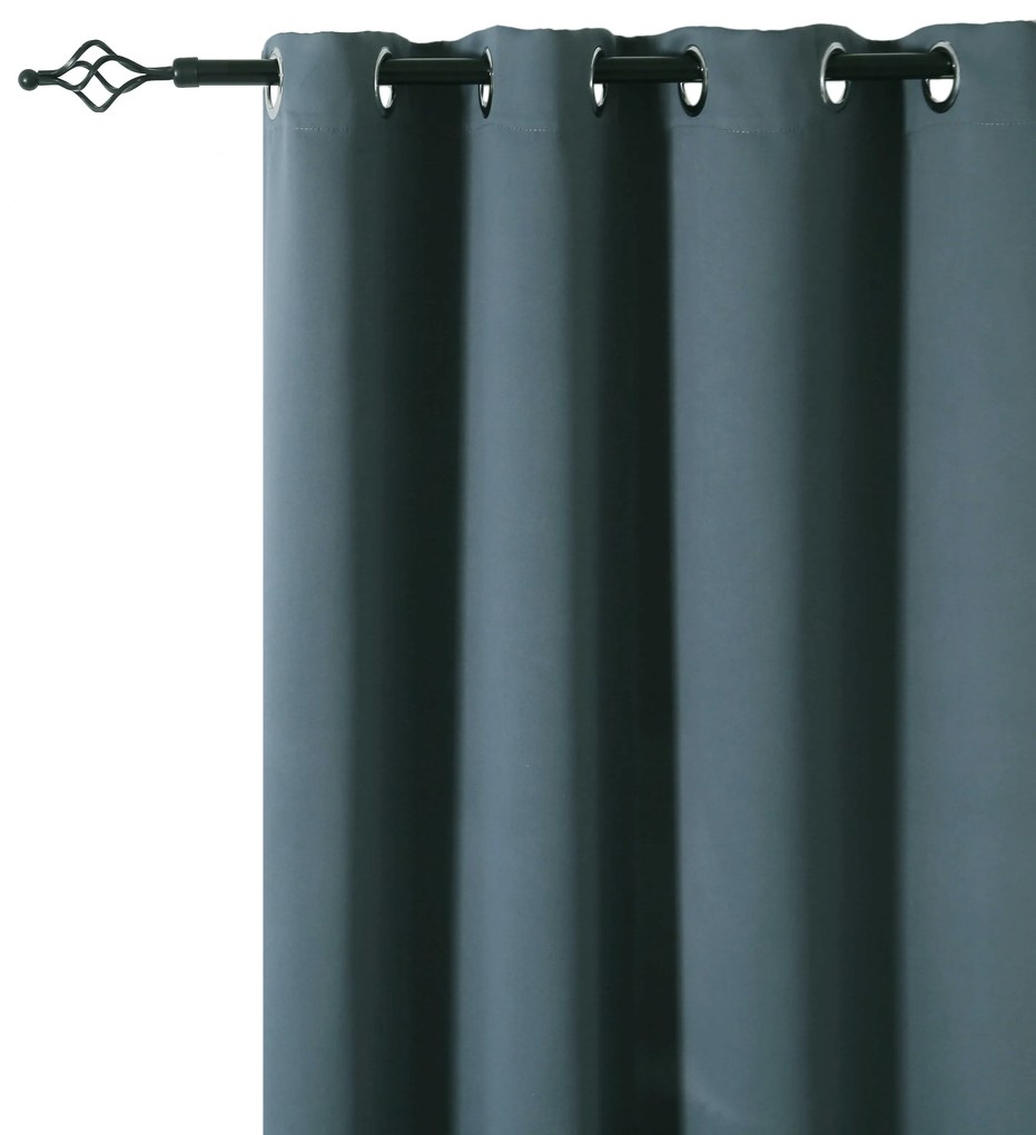 Niebieskozielona zasłona OXFORD 140x250 cm Zawieszanie: Metalowe pierścienie