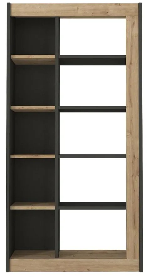 Biblioteczka z 10-półkami – Naturalny i antracytowy – SILOMAI