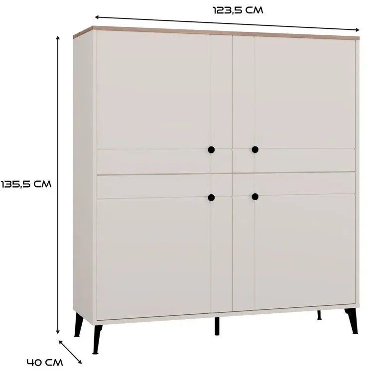 Duża komoda kaszmirowa na nóżkach K7-R13