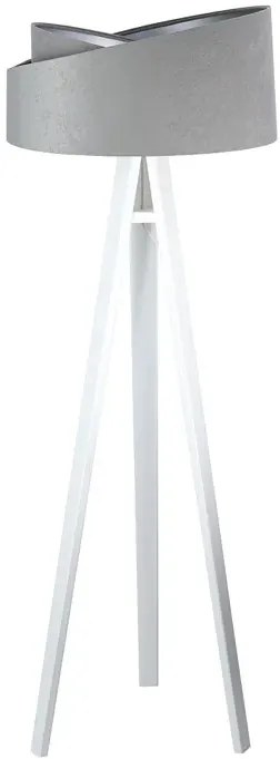 Szaro-biała skandynawska lampa stojąca trójnóg - S024 G2-E55