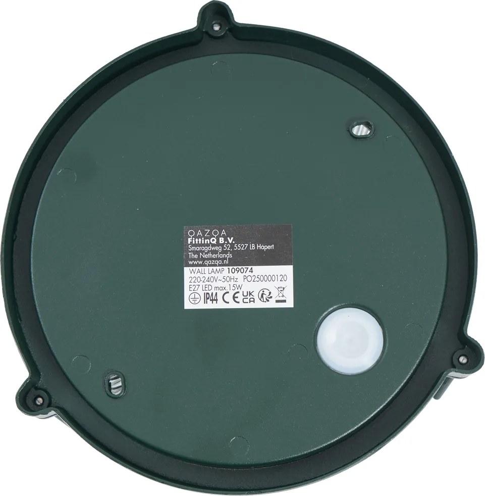 Zewnętrzna lampa ścienna i sufitowa ciemnozielona okrągła IP44 - Noutica