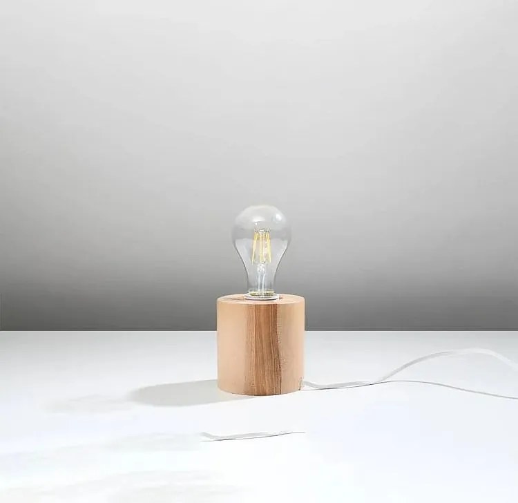 Lampa biurkowa SALGADO naturalne drewno