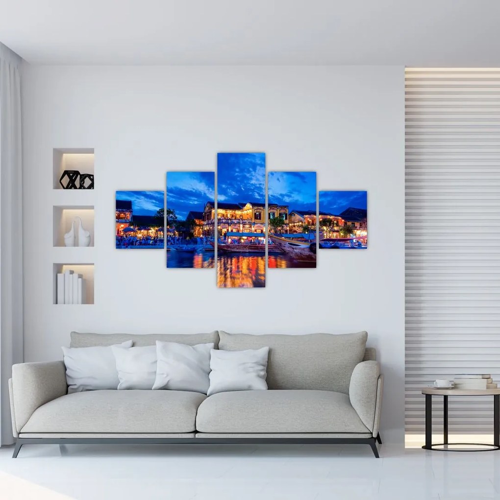 Obraz nocnego miasta Hoi An w Wietnamie (125x70 cm)