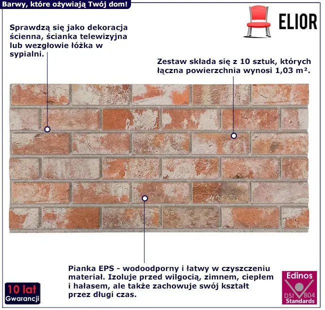 Pomarańczowe panele ścienne 3D M3-B62
