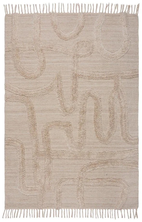 Beżowy wełniany dywan tkany ręcznie 200x290 cm Loma – Flair Rugs