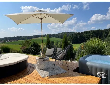ALU WOOD 3 x 2 m - automatyczny parasol uchylny z ochroną ULTRA UV : Substancja Desen - 820