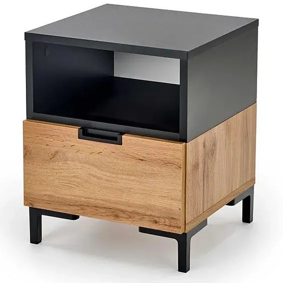 Szafka Nocna Dąb + Czarny Orzech C9-D35