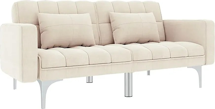 Rozkładana dwuosobowa kremowa sofa S4-Z12