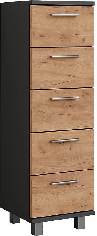 Szafka Midi antracyt/złoty dąb 30.2x30x95 ilias