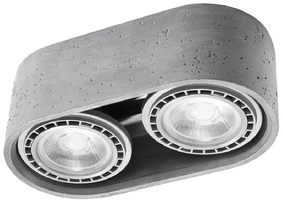 Szara lampa punktowa 27x14 cm Spattio – Sollux