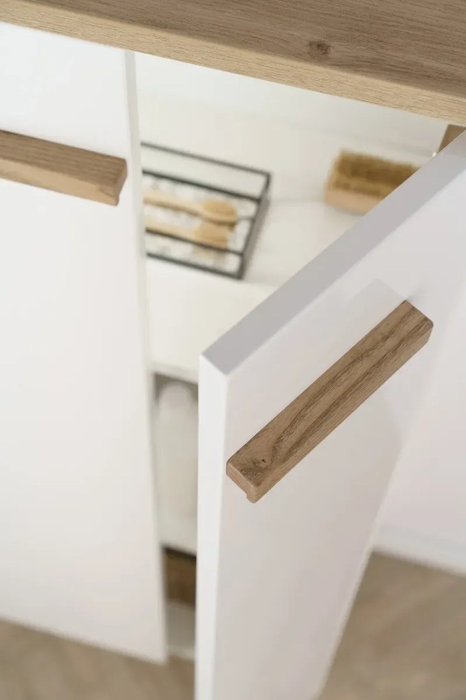 Szafka średnia L-WOOD 50 cm biały połysk KROFAM