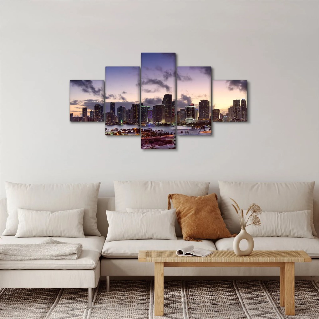 Obraz metropolii z drapaczami chmur (125x70 cm)