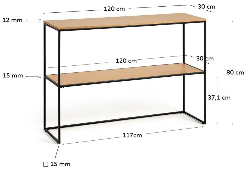 Konsola w dekorze dębu 120x30 cm Yona − Kave Home