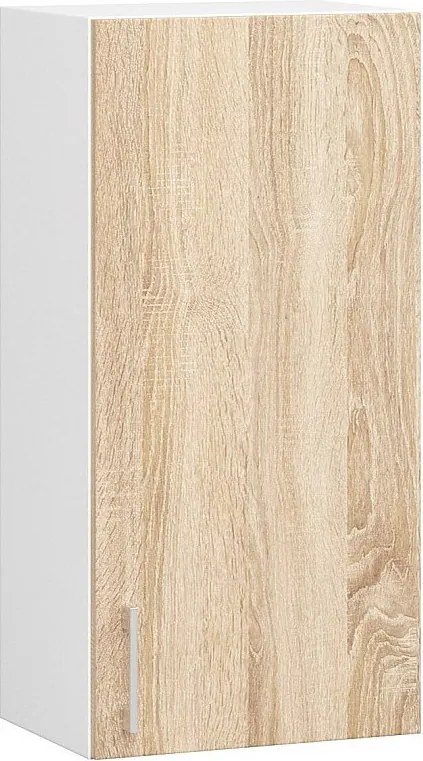 Szafka kuchenna AKORD W40 system LIMA Biała 40 cm 1 drzwi kolor Dąb Sonoma mat 2 półki 40x30,5x72 cm