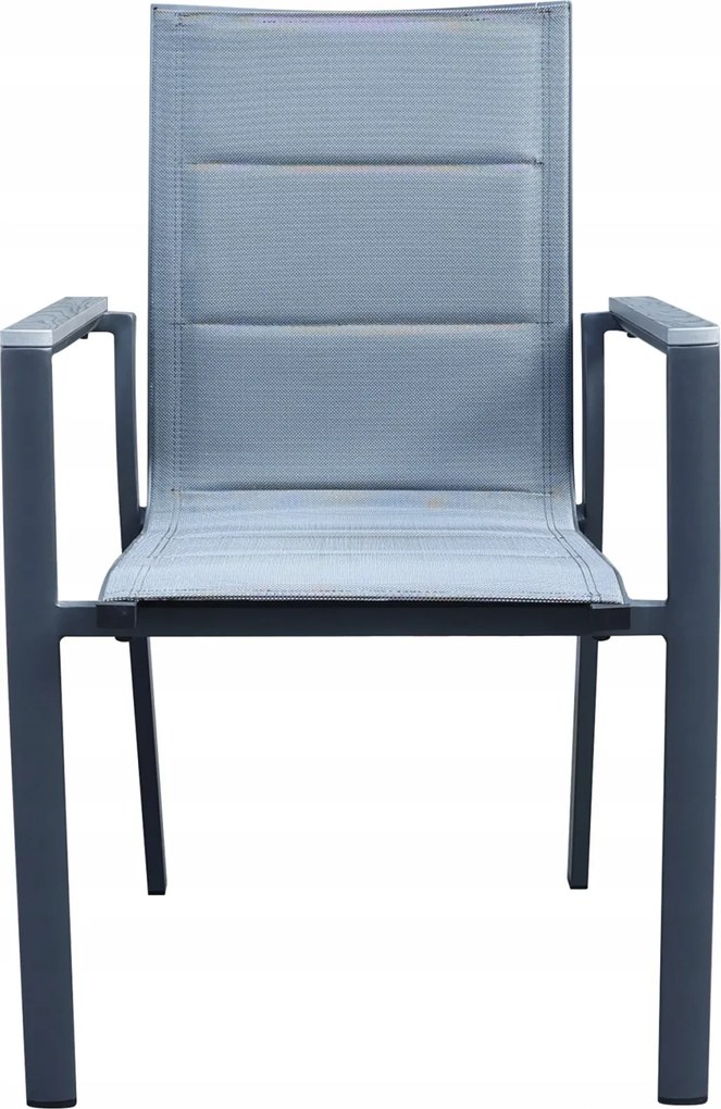 Krzesło Ogrodowe Grafit 56x65x88 cm Szara Szybkoschnąca Tkanina Nowoczesny