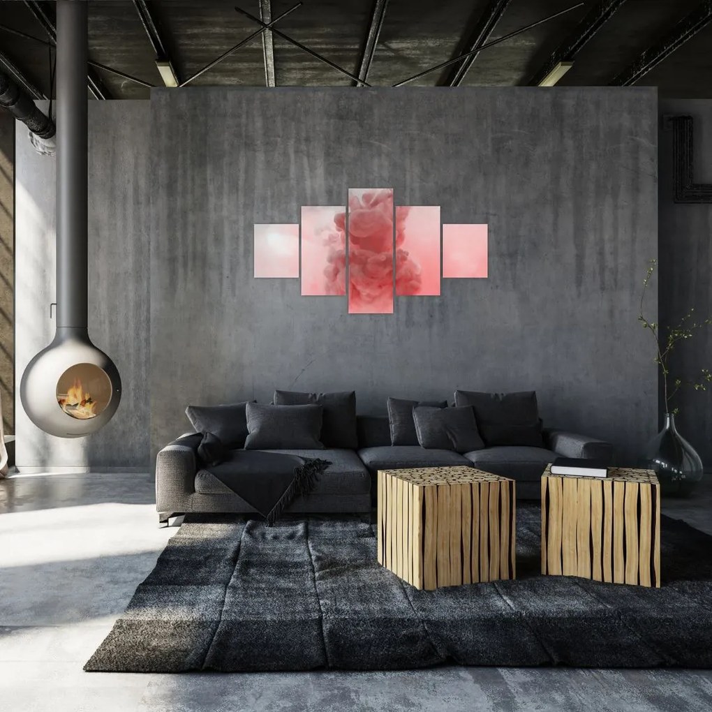 Obraz czerwonego dymu (125x70 cm)