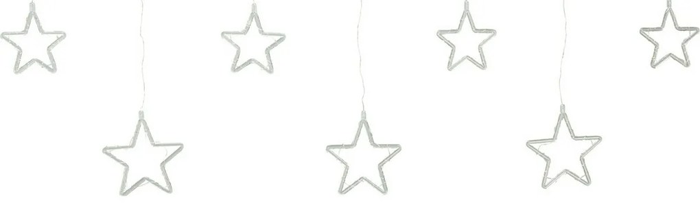 Kurtyna świetlna zewnętrzna Stars, 200 x 60 cm, LED, biała, timer, 8 funkcji, na baterie, 200 cm