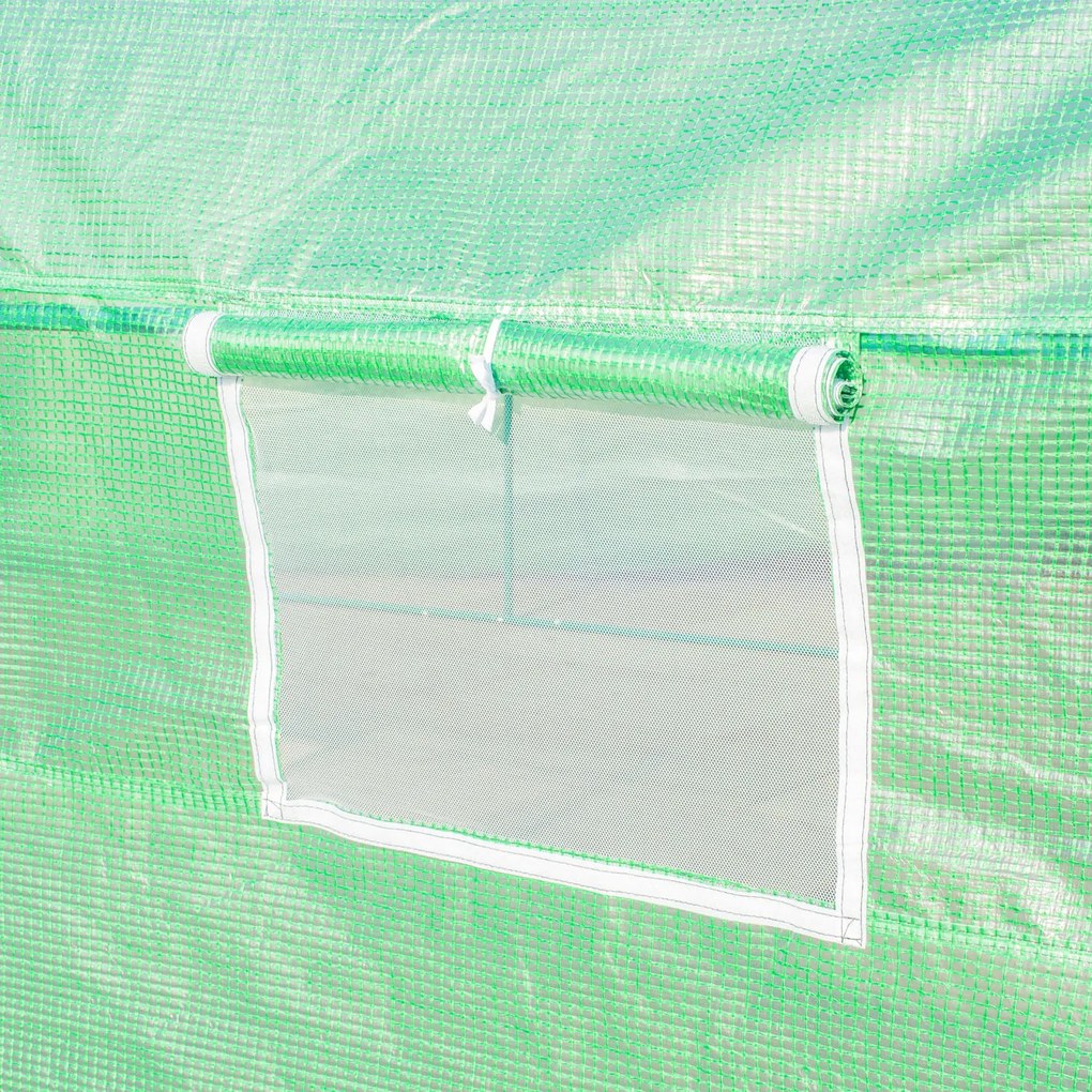 Outsunny Szklarnia Ogrodowa Tunel 6x3x2m Foliowa Ochrona Roślin Zielona | Aosom PL