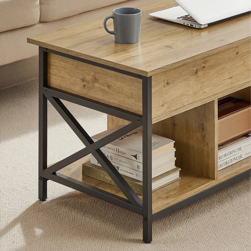 Stolik kawowy, Ława, podnoszony blat, schowki - artisan -LCT202B88V1