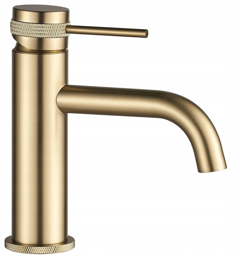 Bateria Umywalkowa REA Lungo Grip Złota Szczotkowana Niska