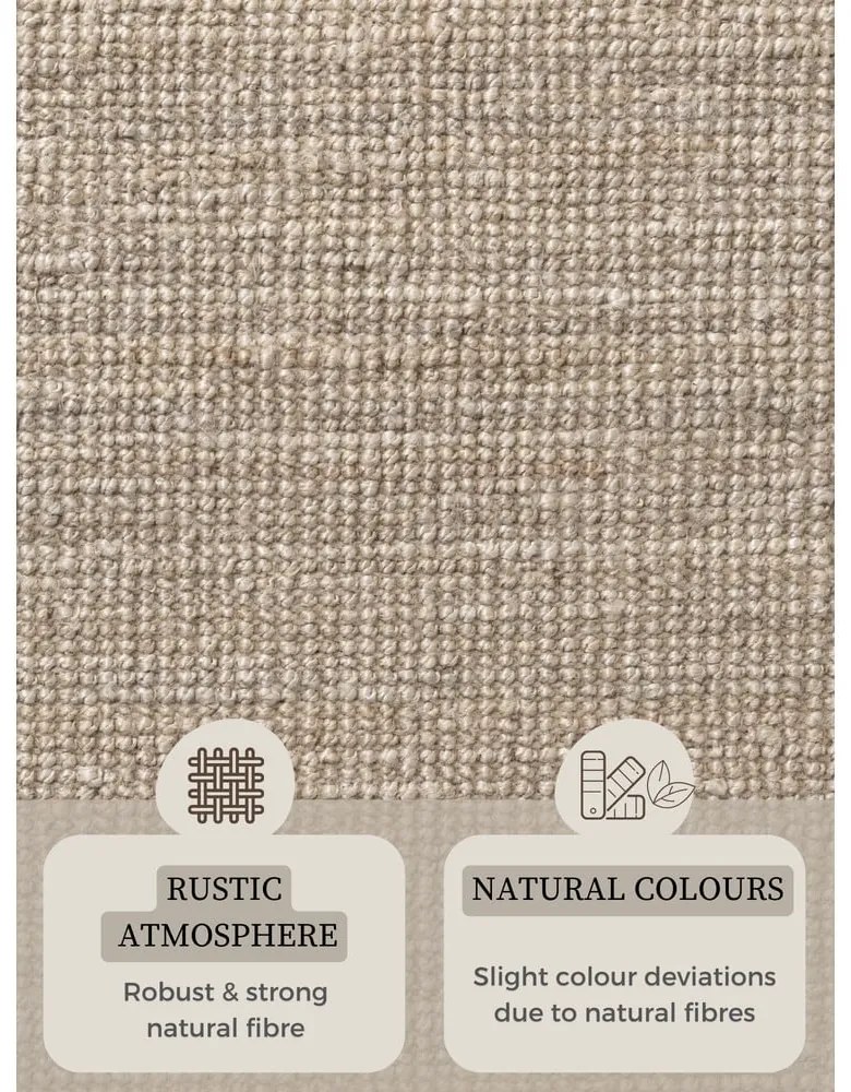 Kremowy okrągły dywan z juty ø 160 cm Bouclé Jaipur – Hanse Home