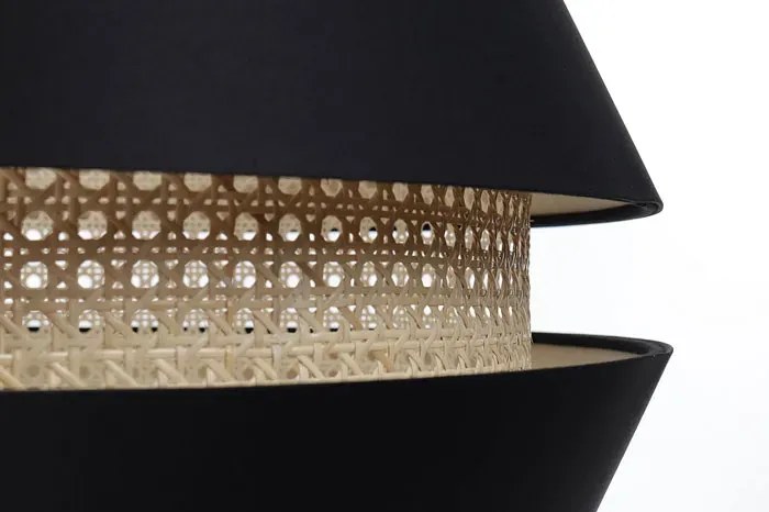 Czarna lampa wisząca boho z podwójnym abażurem - A348 G0-N28