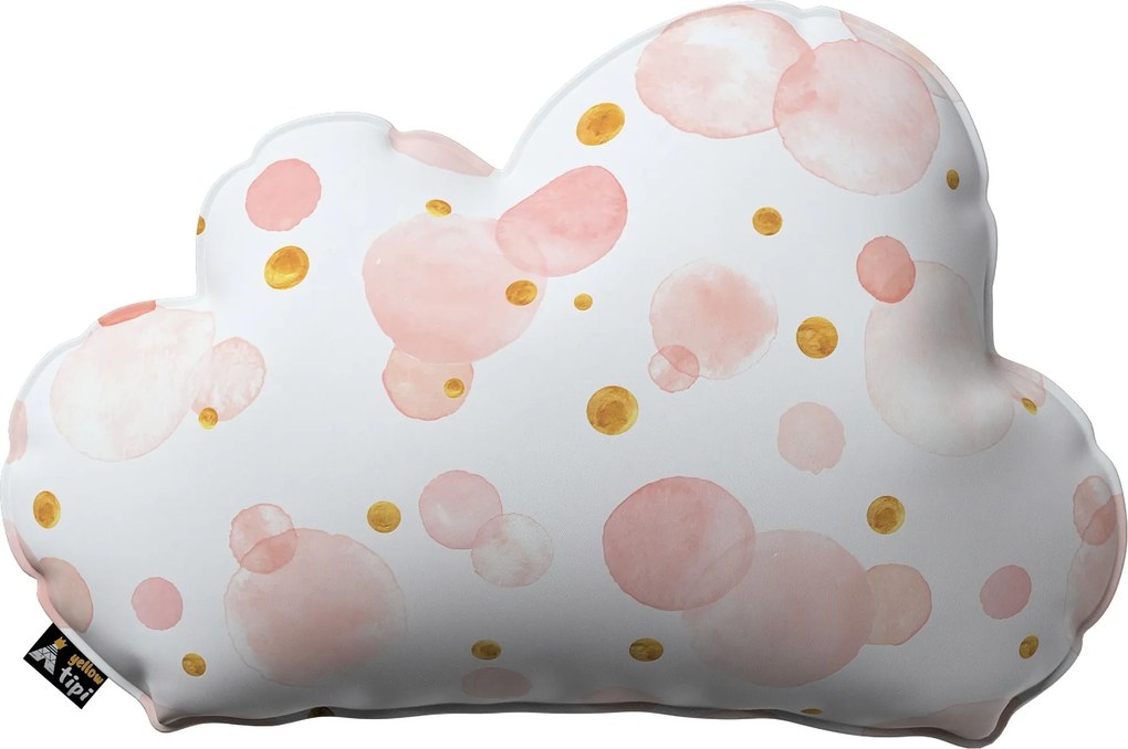 Poduszka Soft Cloud kolor różowy tkanina wzorzysta