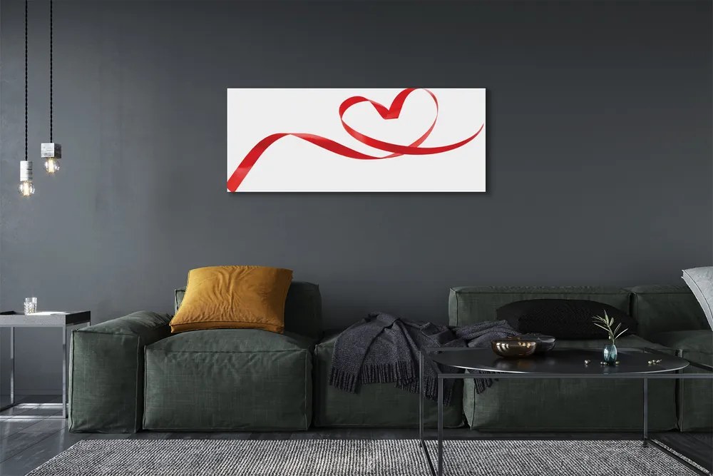 Obraz canvas na ścianę Serce z Czerwoną Wstążką