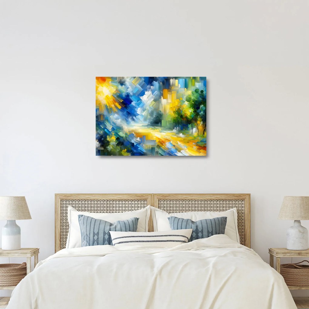 Obraz na szkle - Abstrakcyjny słoneczny dzień (70x50 cm)