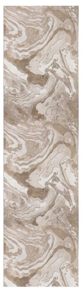 Beżowy chodnik 60x230 cm Marbled – Flair Rugs
