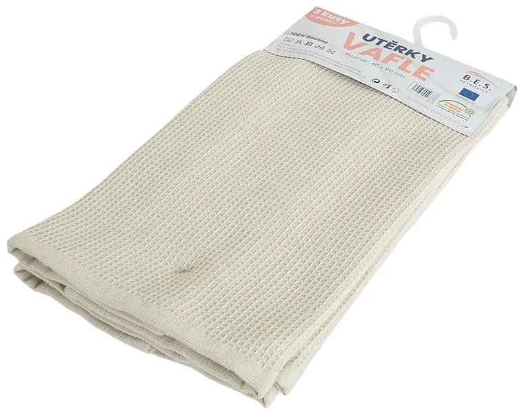 Bawełniane ścierki zestaw 3 szt. 40x60 cm Wafle – B.E.S.
