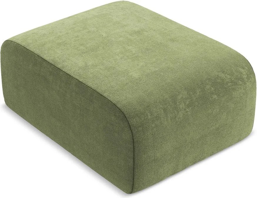 Zielony podnóżek z tkaniny szenilowej Lani – Makamii