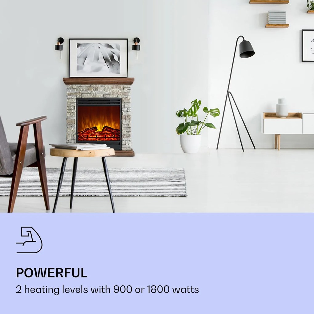 Klarstein Lienz 1800W 60cm Kominek Elektryczny Dekoracyjny Jasnobrązowy