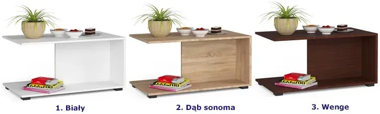 Stolik kawowy z półką do salonu wenge - Fiksi
