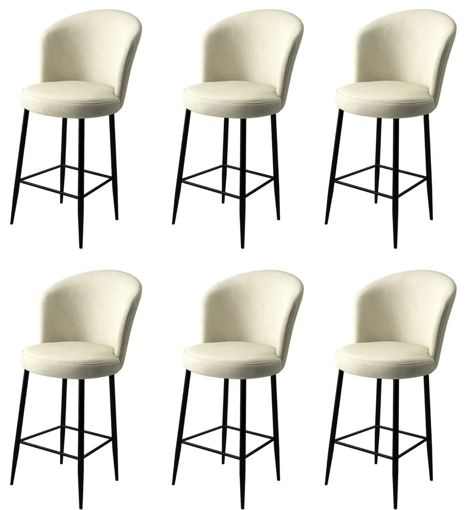 Zestaw krzeseł barowych Fora Cream and Black, 6 szt., 6 szt.