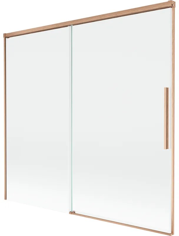 Mexen Rox parawan nawannowy 2-skrzydłowy rozsuwany 170 x 150 cm, transparent, miedź szczotkowana - 8C9-170-001-65-00