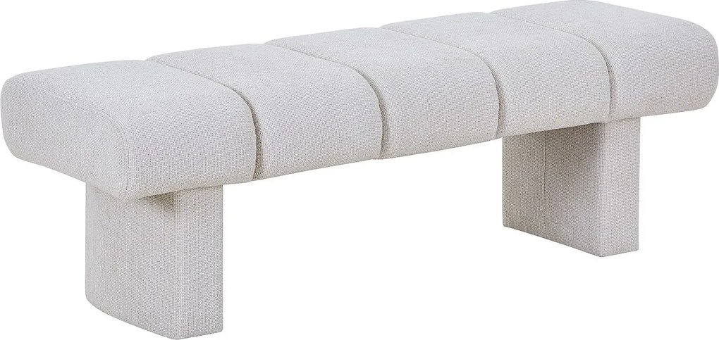 Ławka z teksturowanej  tkaniny – Beżowa - NUBELO